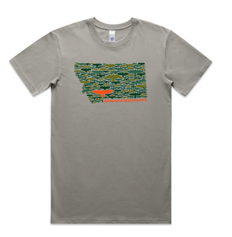 COMING SOON! Short Sleeve MT State Outline- Camo